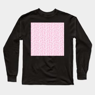 Cute Dreamy Pink Hearts on White Long Sleeve T-Shirt